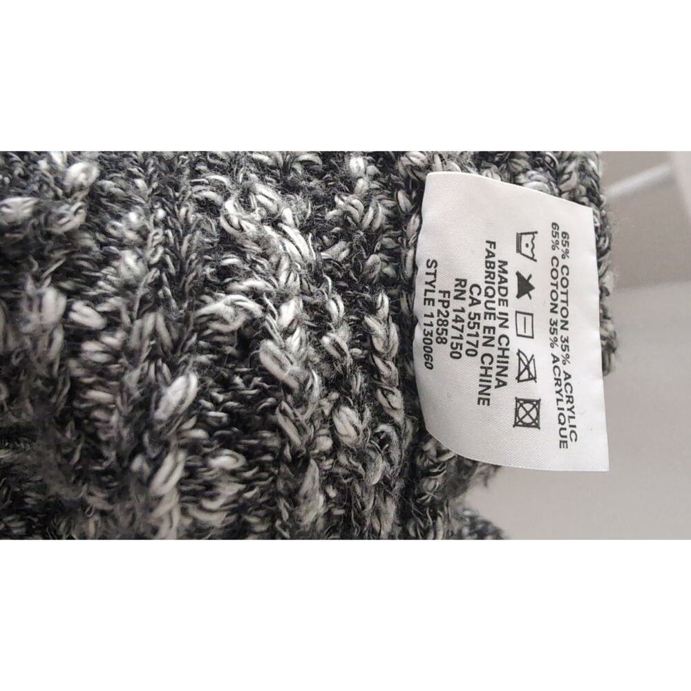 Frank And Oak Marled Knit Sweater Medium Black White Minimalist - Picture 7 of 7